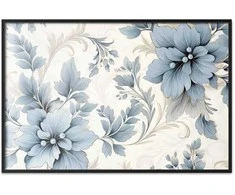 Artgeist Plakatas - Turquoise Ornamental Retro Flowers