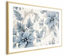 Artgeist Plakatas - Turquoise Ornamental Retro Flowers