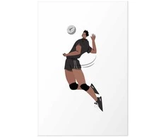 Artgeist Plakatas - Volleyball Player on a Light Background - Illustration