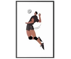 Artgeist Plakatas - Volleyball Player on a Light Background - Illustration