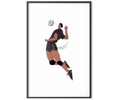 Artgeist Plakatas - Volleyball Player on a Light Background - Illustration