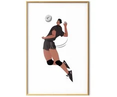 Artgeist Plakatas - Volleyball Player on a Light Background - Illustration