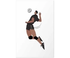 Artgeist Plakatas - Volleyball Player on a Light Background - Illustration