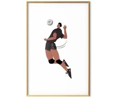 Artgeist Plakatas - Volleyball Player on a Light Background - Illustration
