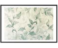 Artgeist Plakatas - Watercolor Žalias-rusvai gelsvas Leaves
