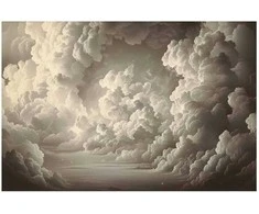 Artgeist Plakatas - Whisper of Illuminated Clouds: Soft Light Play in the Sky Theater