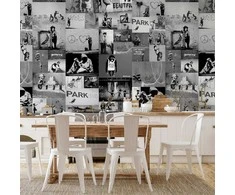 Artgeist Tapetas - Banksy - pilkas collage