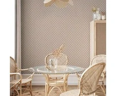 Artgeist Tapetas - Checkerboard Pattern - Brown-Baltas Grid with a Subtle Noise