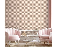 Artgeist Tapetas - Checkerboard Pattern - Brown-Baltas Grid with a Subtle Noise