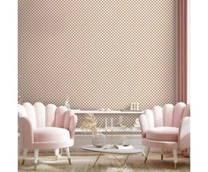 Artgeist Tapetas - Checkerboard Pattern - Brown-Baltas Grid with a Subtle Noise