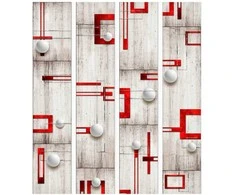 Artgeist Tapetas - Concrete, red frames and baltas knobs