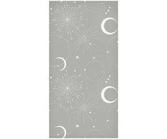 Artgeist Tapetas - Cosmic Fireworks - Elegant pattern with moons and stars on a pilka background.