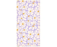 Artgeist Tapetas - Cute Creamy Little Flowers - Small flowers with creamy - wind-blown petals on a mėlynas background.