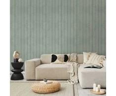Artgeist Tapetas - Delicate Wood - Vertical stripes in a pastel žalias shade.