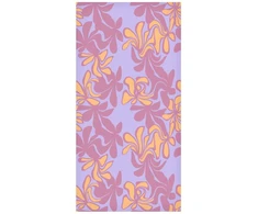 Artgeist Tapetas - Exotic - Two-Tone Flowers - Flowers in violetinė and oranžinis on a mėlynas background.
