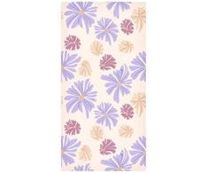 Artgeist Tapetas - Floating Flowers - Tiny - wind-borne flowers in three colors - on a light background.