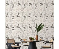 Artgeist Tapetas - Flowers and herbs in warm greys