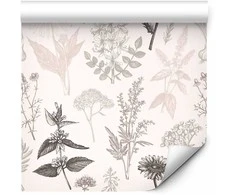Artgeist Tapetas - Flowers and herbs in warm greys