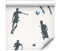 Artgeist Tapetas - Football Characters - Action and movement in silhouettes on a light background.