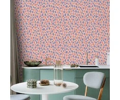 Artgeist Tapetas - Giraffe Pattern - colorful animal pattern in mėlynas-pink spots.