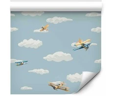 Artgeist Tapetas - Illustration - Geltona-mėlynas airplanes against a mėlynas sky.