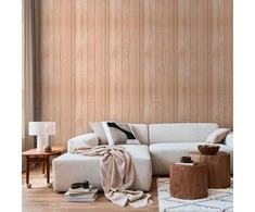 Artgeist Tapetas - Light Wood - Vertical panels in a warm beige shade.