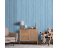 Artgeist Tapetas - Mėlyna Panels - Wooden planks in a pastel mėlynas shade.