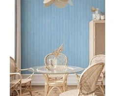 Artgeist Tapetas - Mėlyna Panels - Wooden planks in a pastel mėlynas shade.