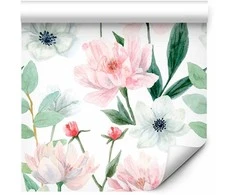 Artgeist Tapetas - Peonies on baltas background