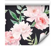 Artgeist Tapetas - Peonies on graphite background
