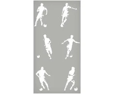 Artgeist Tapetas - Sports Silhouettes - Dynamic figures of soccer players on a pilka background.