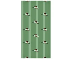 Artgeist Tapetas - Sports Whistles - Repeating pattern on a striped žalias background.