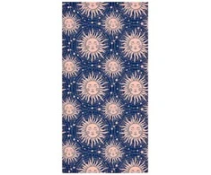 Artgeist Tapetas - Sunny Patterns - Repeating sun motif on a navy background.