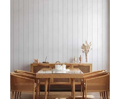 Artgeist Tapetas - Vertical Lines - Baltas background with a delicate wood pattern vertically.