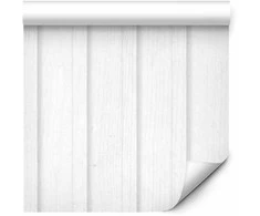 Artgeist Tapetas - Vertical Lines - Baltas background with a delicate wood pattern vertically.