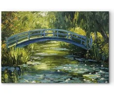 Artgeist XXL paveikslas - Impressionist bridge - painting of a bridge against a picturesque background