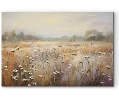 Artgeist XXL paveikslas - Impressionist meadow – field landscape in a pastel colour palette