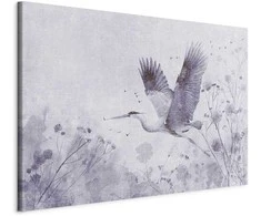 Artgeist XXL paveikslas - Majestic flight - a crane in flight in monochrome