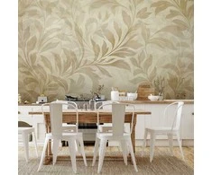 Artgeist Fototapetas - Botanical Motif with Leaves and Vines in Sand Colors