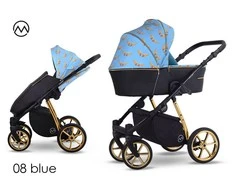 Blue Vaikiškas vežimėlis Lonex PAX WINGS 3in1 08 mėlynas