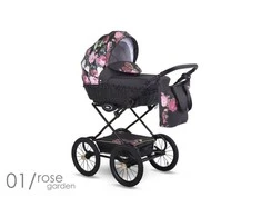 Vaikiškas vežimėlis Lonex RETRO GARDEN 2in1 01 ROSE