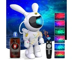 Galaktikų ir žvaigždžių projektorius Space Rabbit su Bluetooth garsiakalbiu