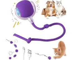 Interaktyvus išmanusis žaislas katėms kamuolys Cat Ball, violetinis