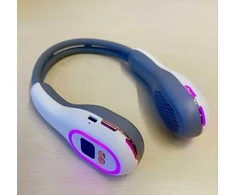 Nešiojamas kaklo ventiliatorius su LED apšvietimu, įkraunamas
