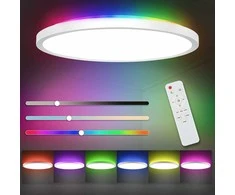 RGB LED apvalus lubinis šviestuvas