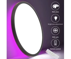 RGB LED apvalus lubinis šviestuvas (juodas apvadas)