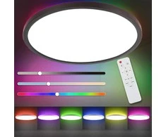RGB LED apvalus lubinis šviestuvas (juodas apvadas)
