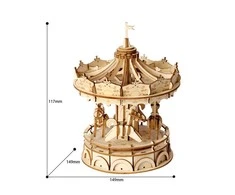 Robotime 3D medinis konstruktorius Karuselė