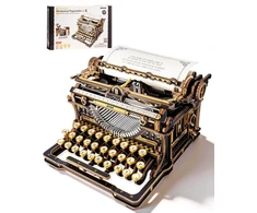 Robotime 3D medinis mechaninis konstruktorius Typewriter (Classic Version)