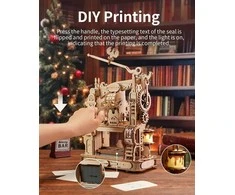 Robotime 3D medinis mechaninis konstruktorius Klasikinis spausdinimo presas